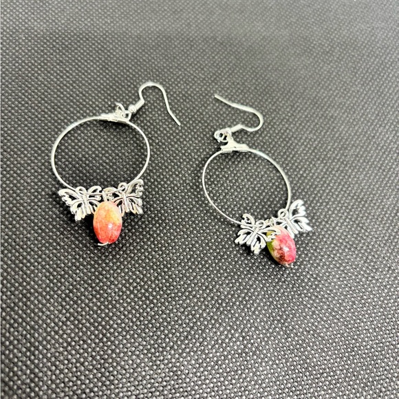Watermelon Tourmaline Healing Earrings - Picture 1 of 4